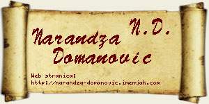 Narandža Domanović vizit kartica